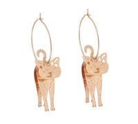 Gatuida Boucles Oreilles Chat Dorées Pendantes pour Femme Design Animal Mignon Alliage Bijoux Mode Légers pour Fête et Usage Quotidien Cadeau Femme Passionnée de Chats