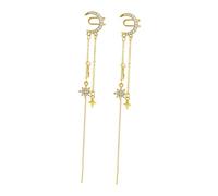 Gatuida Boucles Oreilles Clips Femme Non Percées Lune Étoile Élégantes Alliage Design Fin et Confortable pour Peaux Sensibles Accessoires Mode Pendants