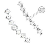 Gatuida Boucles Oreilles Ear Climber Zircone Élégantes pour Femmes Design Unique et Confortable Bijoux de Mode pour Fêtes et Occasions Spéciales