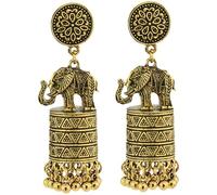 Gatuida Boucles Oreilles Éléphant Ethniques avec Franges Style Vintage pour Femmes et Légères pour Fêtes et Usage Quotidien