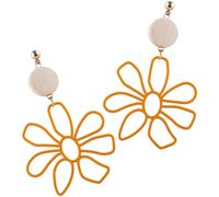 Gatuida Boucles Oreilles Fleurs Bois Longues Légères pour Femmes Boucles Pendantes Fantaisie Déclaration Accessoires Élégants pour Tenue Décontractée et Professionnelle