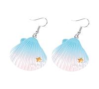 Gatuida Boucles Oreilles Pendantes Plastique Blanc pour Femmes et Adolescentes Style Estival et Délicat Accessoires Personnalisés avec Perles Anniversaire et Fête des Mères