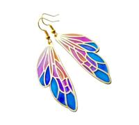 Gatuida Boucles Oreilles Pendantes pour Femmes Aile avec Pompon Long Bijoux Fantaisie Décoration Oreilles Créative Ornements pour Fille