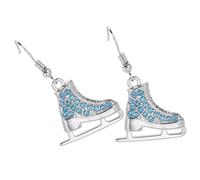 Gatuida Boucles Oreilles Sportives Patin à Roulettes Alliage avec Cristaux Bleu Légères et Confortables Bijoux Hiver pour Femmes Passionnées de Patinage