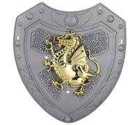 Gatuida Bouclier Dragon Garçon Et Filles Argenté en Abs, Accessoire De Cosplay Léger, Jouet Médiéval pour Fête Et Spectacle, Taille Unique