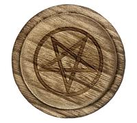 Gatuida Bougeoirs en Bois Pentagramme 6,7 Cm Porte-Bougie Naturel Bougeoir Rustique pour Décoration Intérieure Maison Bureau Mariage