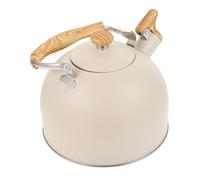 Gatuida Bouilloire Sifflet Inoxydable Beige avec Manche Résistante Haute Température pour Chauffage Rapide de Eau et Infusion de Thé