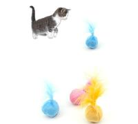 Gatuida Boules en Peluche et Solide à l'herbe à Chat Naturelle 3pcs Jouets Sonores Stimulants pour Instincts Naturels, Relaxantes Couleur Aléatoire pour Chats