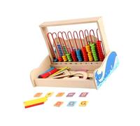Gatuida Boulier Bois Multifonction pour Calcul Mental Montessori Éducatif pour Apprendre Les Chiffres Outil Éveil Mathématique avec Perles Colorées pour Développer la Motricité Mémoire