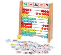 Gatuida Boulier pour Garçon et Filles en Bois avec 110 Cartes de Nombres, Pédagogique Mathématique, Outil D’Apprentissage pour Tout-Petits, Compteur de Perles Colorées, Jeu D’éveil