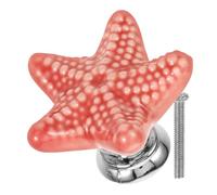 Gatuida Bouton de Tiroir en Céramique Rose Poignée de Meuble Étoile de Mer Accessoire pour Placard et Commode Décoration Originale pour Chambre Cuisine