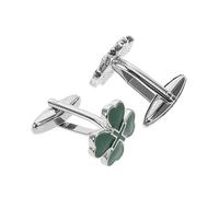 Gatuida Boutons De Manchette Amulette Trèfle Cœur Irlandais, Bijoux De Manchette en Métal Alliage Coloré Vert, Style Classique Chic pour Hommes, Usage Professionnel Et Formel, Lot De 2
