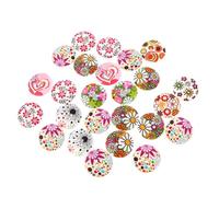 Gatuida Boutons en Bois Naturel Ronds 30 MM 50 Pcs 4 Trous Boutons de Couture Créatifs Décoratifs pour Projets de Loisirs Créatifs Vêtements et Décoration de Fête