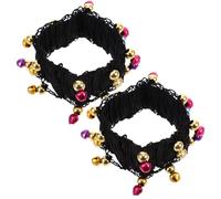 Gatuida Bracelet de Danse du Ventre à Clochette Noir, Manchette Chic | Polyester Délicat, Réutilisable et Lavable, Style Ethnique Traditionnel, pour Costume Party et Belly Dance