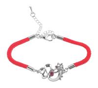 Gatuida Bracelet de L'année du Dragon Tressé en Fil Rouge pour Femme, Corde Confortable, Pierres Roses, Usage Quotidien, Signe Astrologique, Chance, Taille Unique
