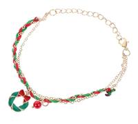 Gatuida Bracelet de Noël Tissé Ajustable Unisexe Ornement Décoratif Breloques Festives Chaîne de Poignet Confortable Présent pour Fête et Anniversaire Style Collège