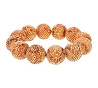 Gatuida Bracelet de Perles Design Confortable en Bois de Santal Orange Style Chic et Simple, Unisexe, Usage Quotidien Voyages