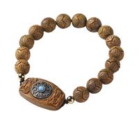 Gatuida Bracelet en Bois de Santal Vert, Perles Naturelles, Chapelet Unisexe, Bracelets pour Femmes et Adolescentes, Accessoire pour Usage Quotidien et Présent