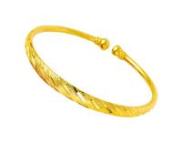 Gatuida Bracelet Jonc Ouvert en Laiton Doré Imitation Gypsophile Style Pluie d'Étoiles Filantes Bijou Simple et Épais pour Femme Accessoire Mode Mariage et Présent Élégant