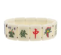 Gatuida Bracelet Mahjong Créatif Élastique Léger pour Hommes et Femmes Accessoire Plastique avec Tuiles Mahjong Cadeau pour Valentine et Occasions Spéciales