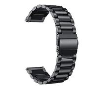 Gatuida Bracelet Montre Acier Inoxydable Compatible Bande Métallique Confortable à Boucle Élastique Remplacement Durable Unisexe Noir