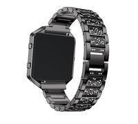 Gatuida Bracelet Montre Métal Strass Pour Montre Connectée Hr Sangle De Remplacement Élégante Noire Confort Et Design Simple