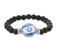 Gatuida Bracelet Perles Thématique Drapeau Israël Bracelet Décoratif pour Poignet Accessoire Mode Unisexe avec Design