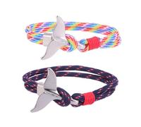 Gatuida Bracelet Queue De Baleine En Paracorde Nautique, Couple Unisexe, Corde De Survie Résistante, Style Marin Décontracté, 2 Pièces (taille Standard
