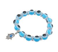 Gatuida Bracelet Rétro à Perles Œil Turc Fatima, Bijou Charmant en Perles Bleu Ciel, Protection pour Femme, Accessoire Vintage Élégant au Design Hamsa