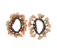 Gatuida Bracelets Clochettes de Poignet en Coquille de Noix Lot de 2 Instruments de Musique pour Danse Percussion Africaine Soirée Accessoires de Tambour