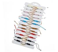 Gatuida Bracelets Coquillage Colorés Tressés à La Main En Perles Naturelles, Lot De 12, Léger Et Solide, Pour Filles Et Femmes, Accessoires Bohèmes D’été Et Voyages