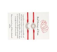 Gatuida Bracelets Couple en Acier Inoxydable 2 Pièces, Design Créatif Soleil et Lune, Cordon Rouge Tressé, Ajustables, Présent Saint-valentin et Amitié, Élégants et Uniques, Chaînes