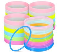 Gatuida Bracelets Phosphorescents En Silicone Élastiques, Bandeaux Lumineux Mix Couleur, Lot De 48 Pièces, Résistants Et Polyvalents, Pour Course Nocturne Et Activités Extérieures, Large Et Rond