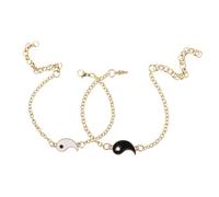 Gatuida Bracelets Yin Yang Pour Couples Ajustables En Acier Inoxydable Doré, Bijoux De Saint-valentin, Symbole D'harmonie Et D'amour, Accessoires Pour Poignets, Ensemble 2 Pièces