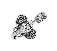 Gatuida Breloque Éléphant Vintage Argenté Classique Bijoux Soi-même, Accessoire Bracelet Unisexe Métallique Création de Bracelets Présent Fête Usage Quotidien