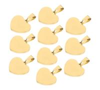 Gatuida Breloques Cœur En Métal Doré 24x21x1,8mm Pour Création Bijoux Diy Femme, Lot De 10 Pièces, Pendentifs Simples, Accessoires Artisanaux Saint-valentin Bijoux Faits Main