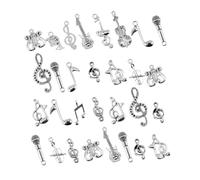 Gatuida Breloques en Alliage Note de Musique DIY 70 Pièces pour Création Bijoux et Porte-clés Unisexes Argentées Décoration Soi-même Accessoires Loisirs Créatifs