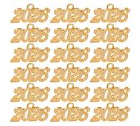 Gatuida Breloques Numérotées 2026 en Alliage Métallique Doré Lot de 100 Pièces de Taille Moyenne Pendentifs Miniatures pour Création de Bijoux DIY Charms Bracelets pour Remise des