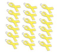 Gatuida Breloques Pendentifs Ruban Émaillés 100 Pcs Pour Création Bijoux Femme, Jaune, Alliage Solide, Sensibilisation Cancer, Loisirs Créatifs, Présent, Usage Quotidien