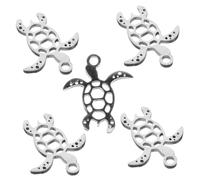 Gatuida Breloques Tortues Creuses Acier Inoxydable 5 Pièces, Pendentifs Loisirs Créatifs, Couleur Acier, Pour Fabrication Bijoux Femme, Décorations Colliers Bracelets, Présent Anniversaire Océan