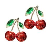 Gatuida Broche Cerise Fantaisie Femme En Alliage Solide, Épingle De Revers Élégante Et Polyvalente Pour Tenue De Fête, Accessoire Original Taille Standard