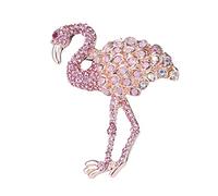 Gatuida Broche Flamant Rose Alliage avec Cristaux Épingle Décorative Femme et Fille Accessoire Élégant Rose pour Robes Manteaux et Sacs Cadeau pour Mariage et Fête