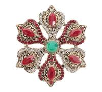 Gatuida Broche Fleur Baroque avec Cristal pour Femmes et Robes Épingle de Revers Rouge Accessoire Décontracté
