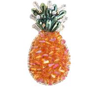 Gatuida Broche fruitée bling-bling : broche ananas en cristal scintillant, épingle à châle pour cardigans, robes, écharpes, capes, cols et chapeaux, cadeau de fête pour tenue de mariée hawaïenne