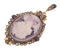 Gatuida Broche Victorienne Vintage En Relief Portrait Femme Violet En Alliage Élégant Épingle Bijoux Femmes Pour Bal Fêtes Et Présents D'anniversaire