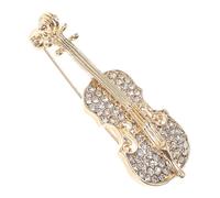 Gatuida Broche Violon Musicale Femme Alliage Doré Émail Éclatant Accessoire Mode Présents Anniversaire Fête Mère Taille Unique