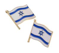 Gatuida Broches Émaillées Drapeau D'israël 2 Pièces En Alliage Métallique, Épingles à Vêtements Légères, Accessoires Fêtes Et Commémorations Pour Hommes Et Femmes