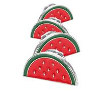 Gatuida Broches en Émail Pastèque 4 Pcs Ensemble Style Cartoon Métal Solide Pins Mode Été Femmes Accessoires Vêtements Paquet Design Fruit Frais