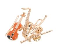Gatuida Broches Musique Vintage En Métal 4 Pièces Broche Guitare Électrique Broche Note De Musique Pin's Saxophone Et Flûte Et Concerts