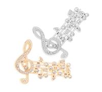 Gatuida Broches Note De Musique 2 Pièces Métal Scintillant Décoratif Féminin Festival Accessoires Mode Élégants